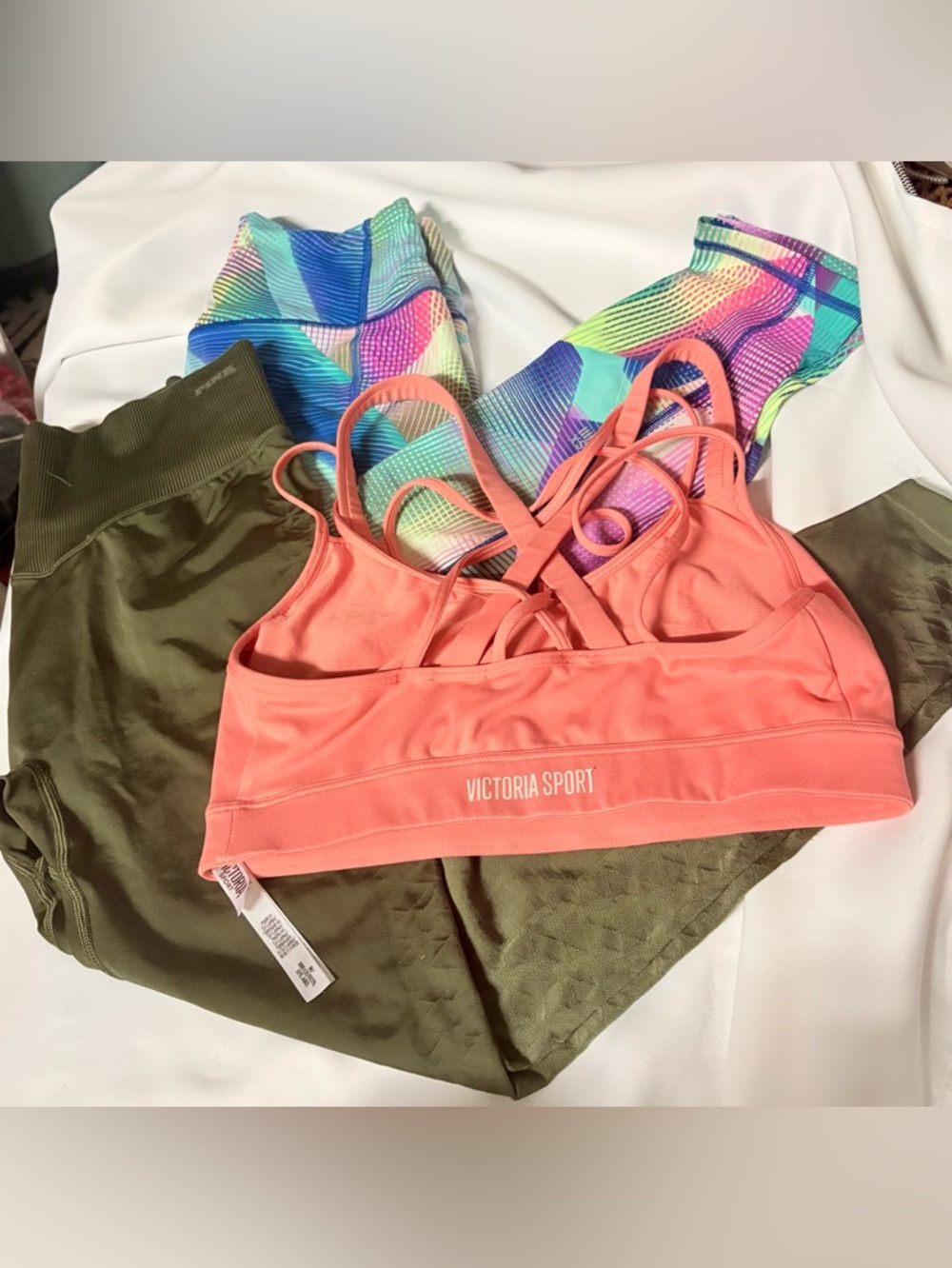 Sporto Coral-Pink Strappy Sports Bra with Crisscross Back
